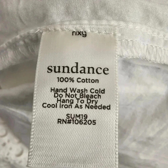 SUNDANCE Imperial Eyelet Dress White Lace Shift Dress 100% Cotton‎ Size Medium P - Picture 5 of 8